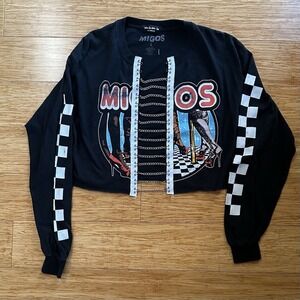 IAM KOKO.LA Migos Graphic Long Sleeve Black Crop Top Large